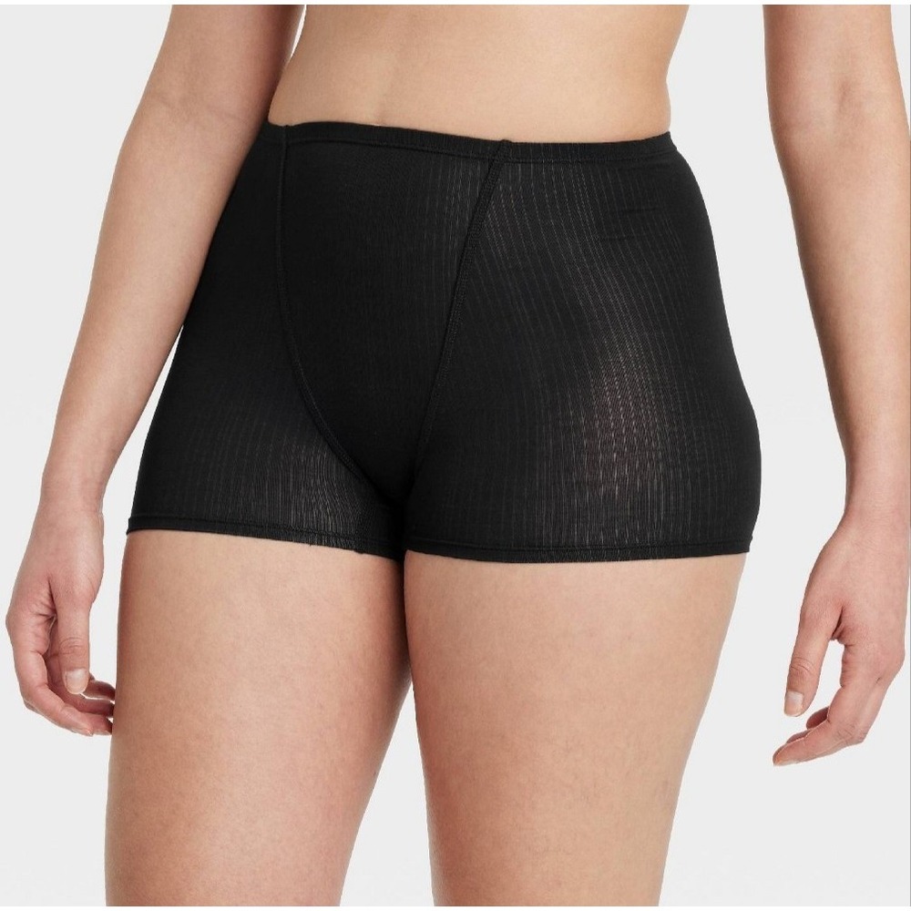 Women's Modal Blend Stretch Boy Shorts Underwear Auden Black Low Rise Size S 4-6